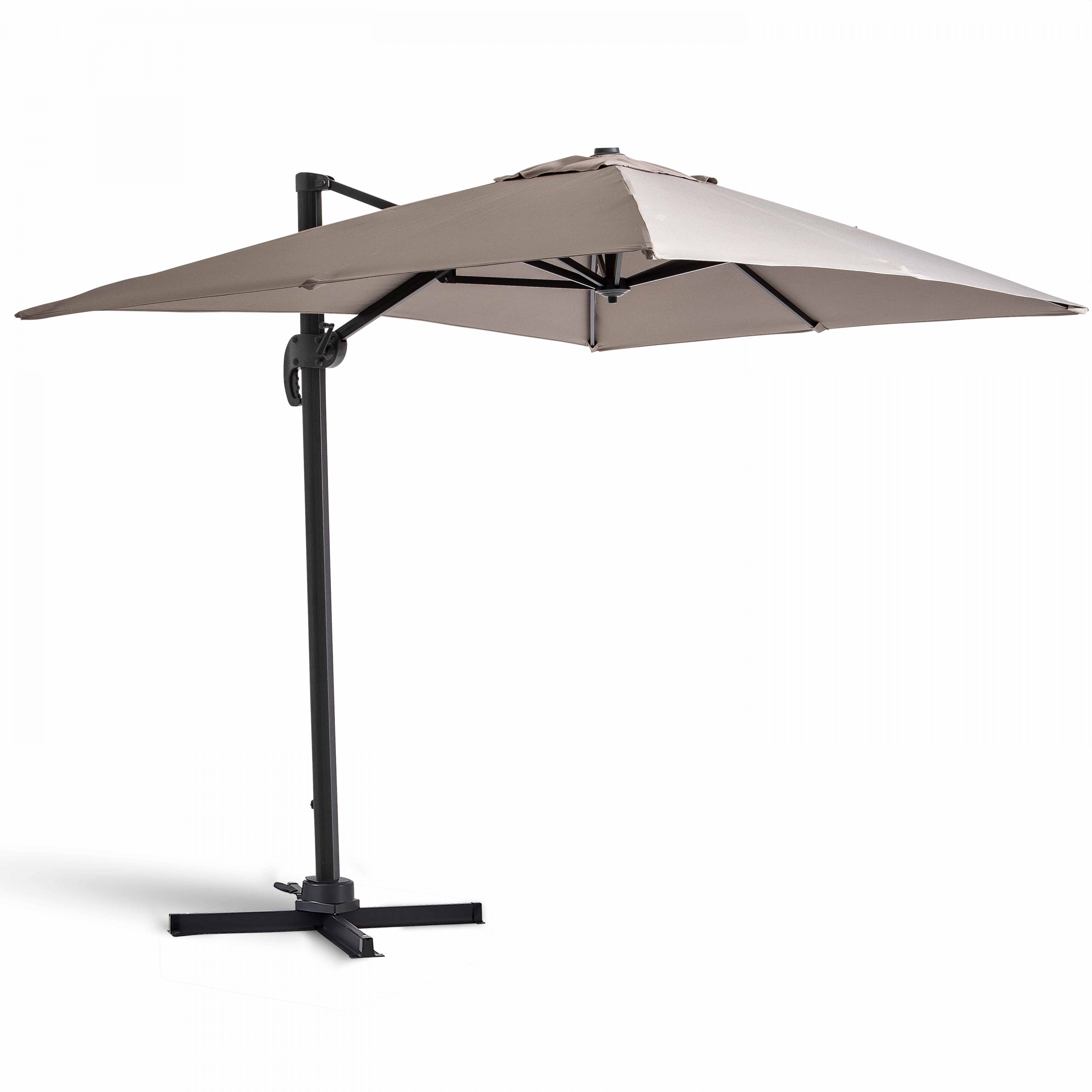 Oviala - Parasol déporté inclinable et rotatif 2x3m en aluminium taupe Amalya - Oviala - Imagen 1