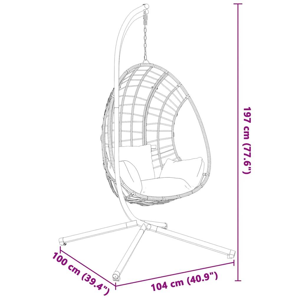 Vidaxl - Support pour Fauteuil Œuf Suspendu sans Panier Anthracite Acier (Base de Support Uniquement) vidaXL 4007413 - Image 3