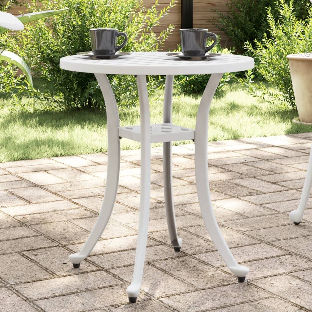 PANGIVO - Table de jardin aluminium coulé blanc Ø48 x 53 cm - PANGIVO