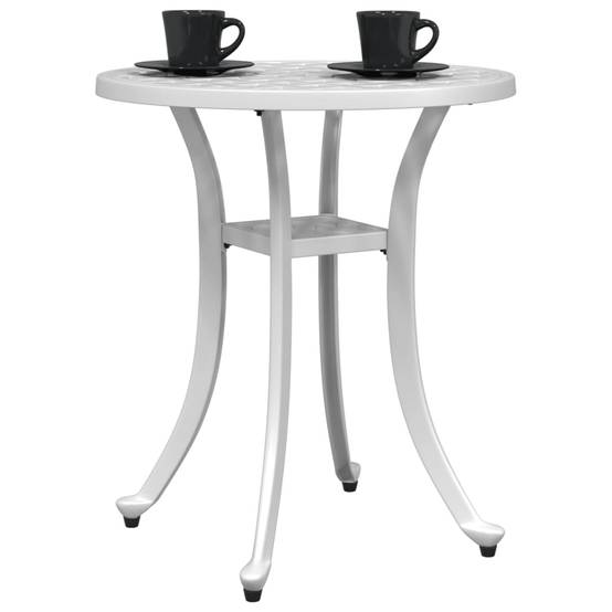 Table de jardin aluminium coulé blanc Ø48 x 53 cm - PANGIVO - Image 4