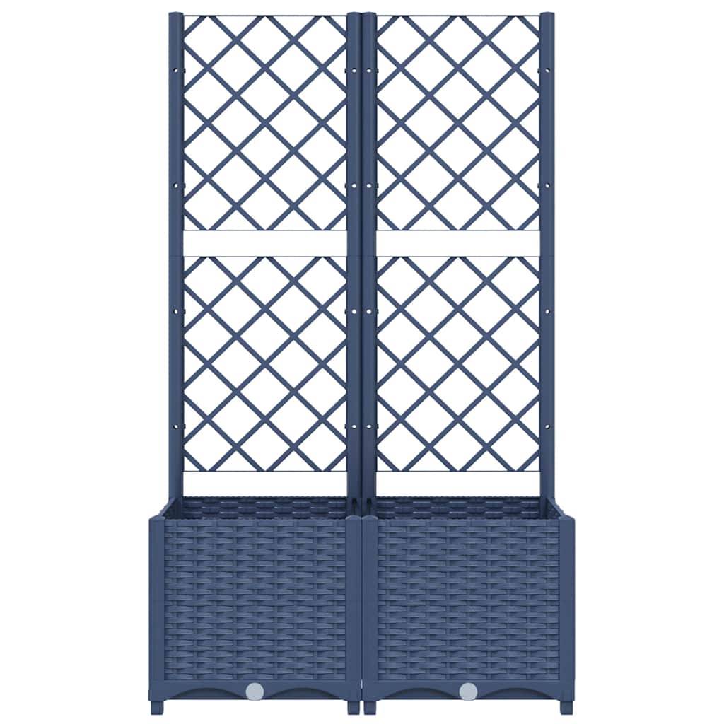 Jardinière avec treillis PP bleu gris 80 x 40 x 136 cm - PANGIVO - Image 4