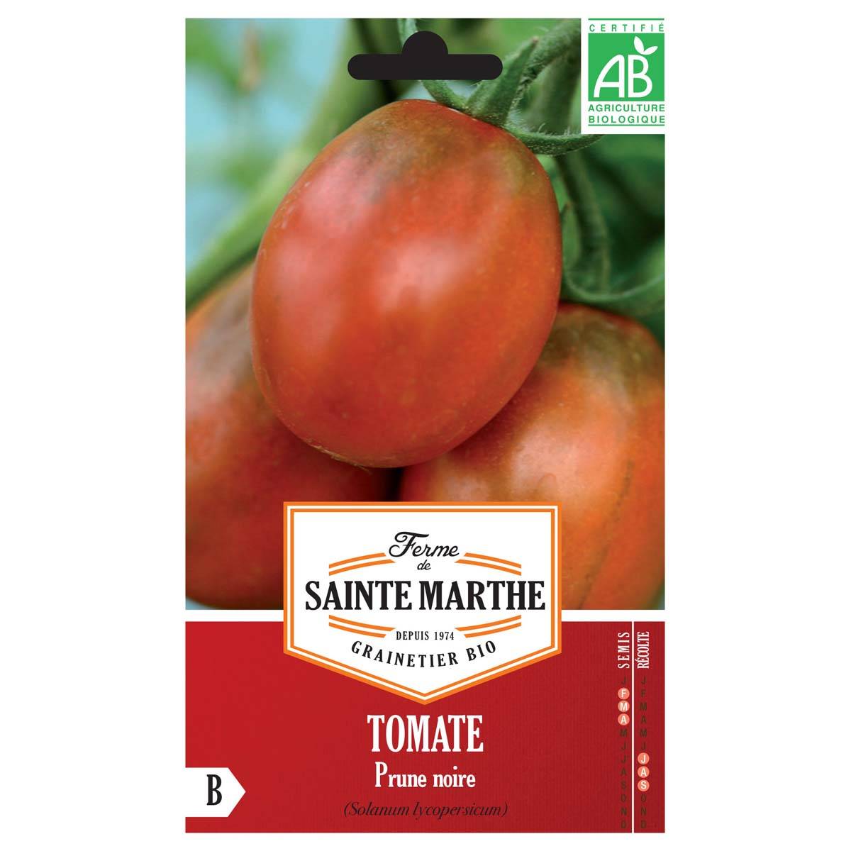 Tomate Prune Noire Bio - Ferme de Sainte Marthe le sachet de 40 graines environ