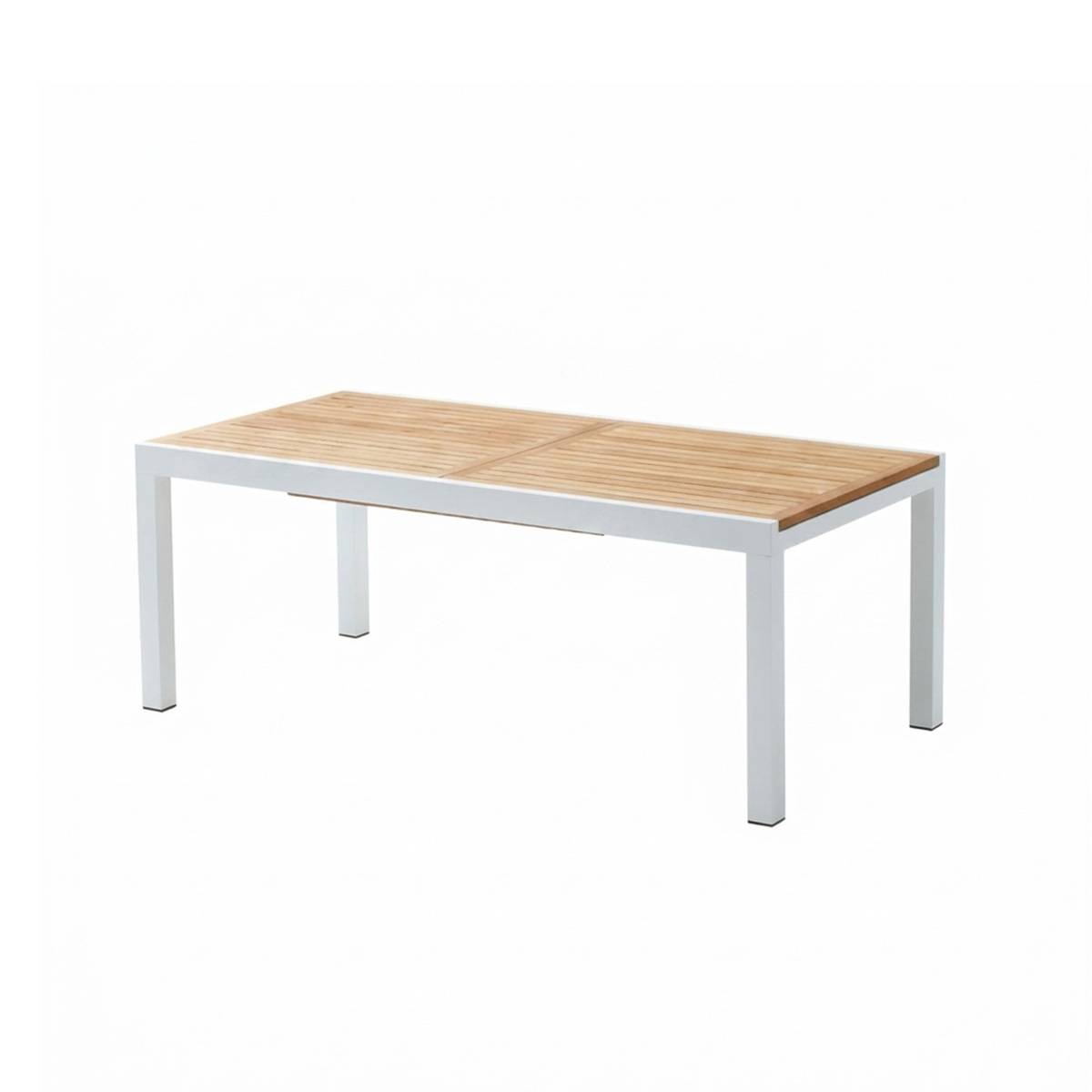 Wilsa Garden - Table de jardin aluminium teck blanc 8/12P extensible BALITECK - Imagen 2