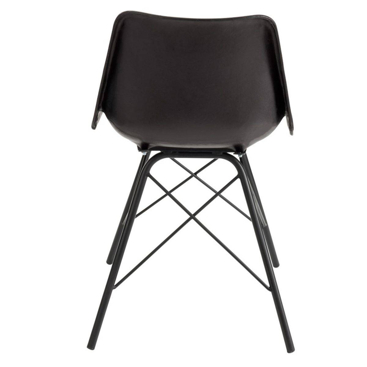 J-Line - Chaise Design Cuir & Métal "Tolbia" 79cm Noir - Image 4