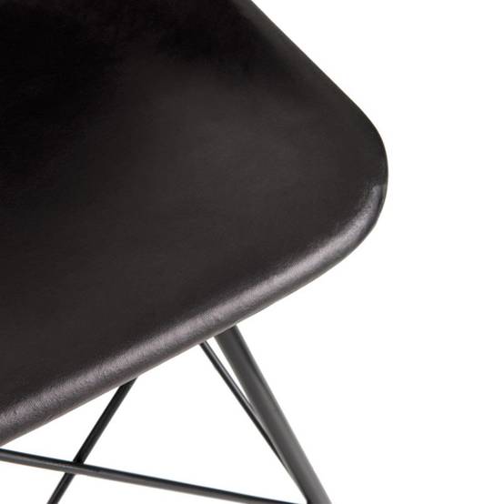 J-Line - Chaise Design Cuir & Métal "Tolbia" 79cm Noir - Image 7