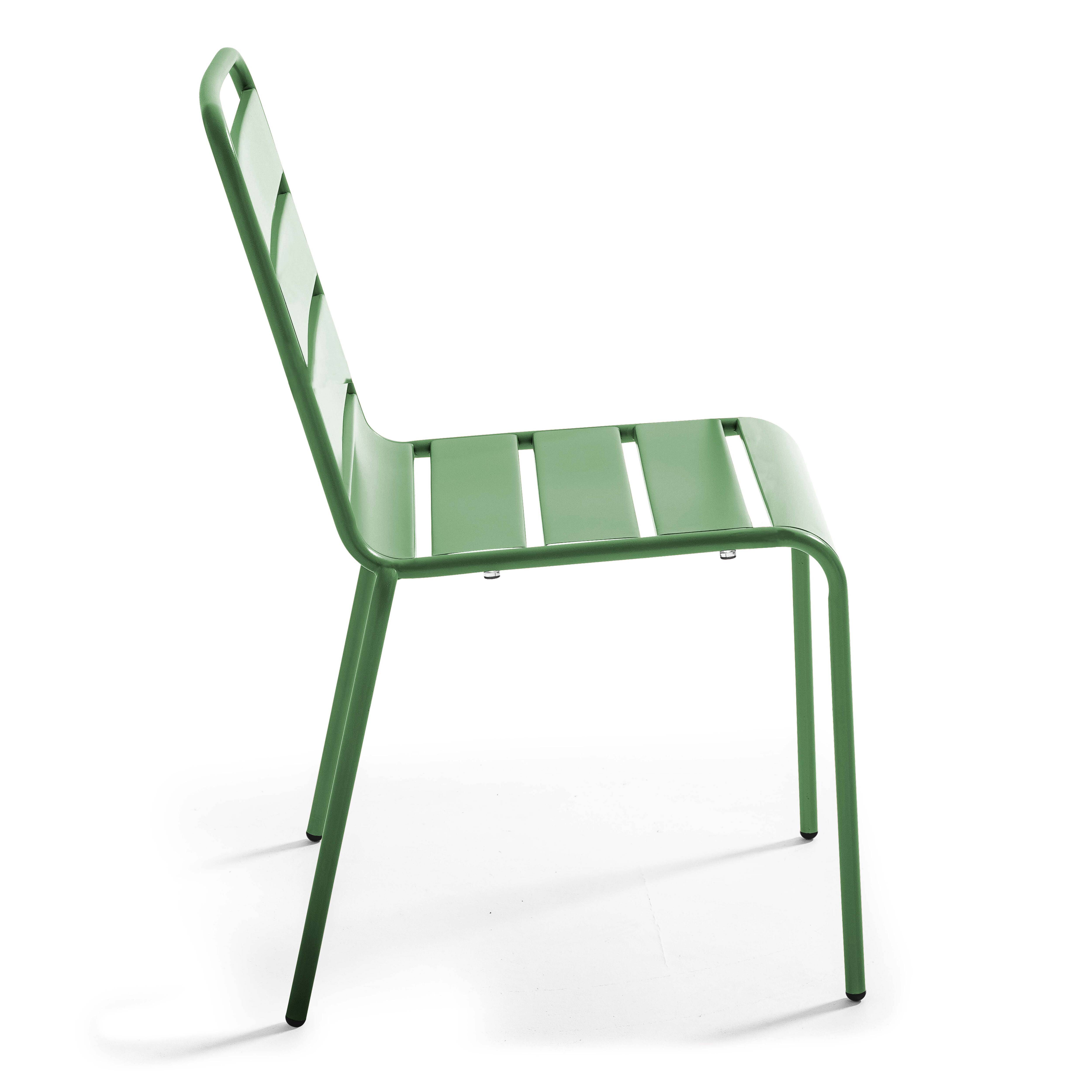 Oviala - Chaise de jardin en métal vert cactus Palavas - Oviala - Imagen 5