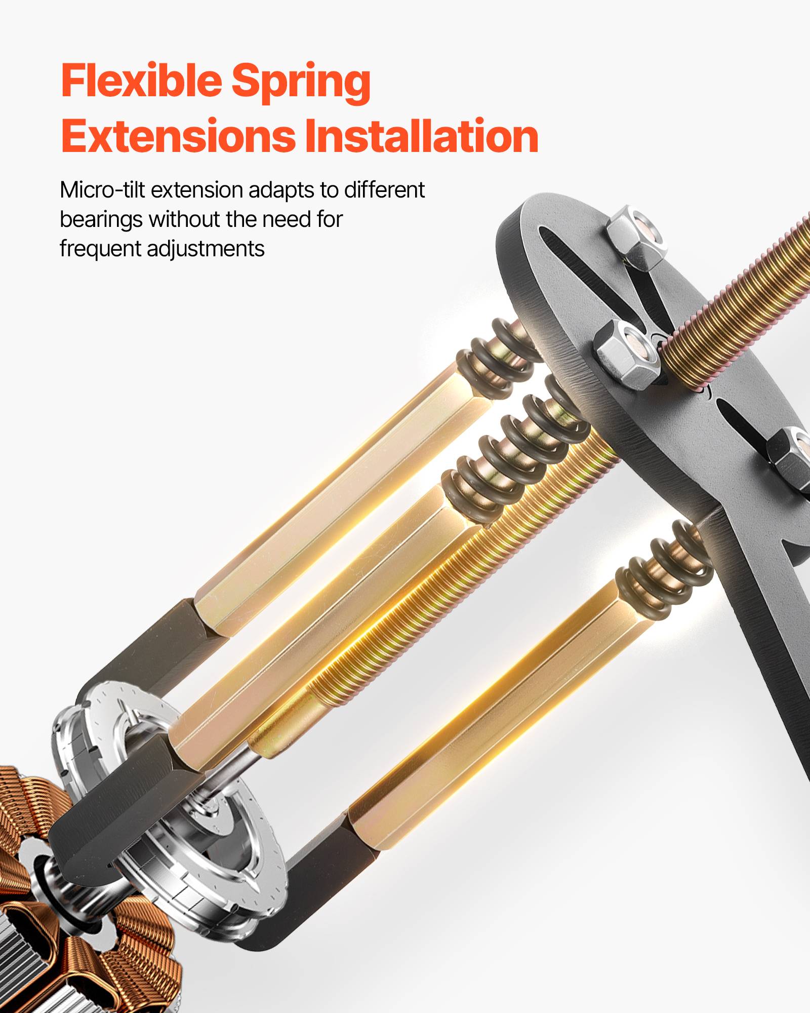 Vevor - VEVOR Kit extracteur de roulements 36 pièces, 3 mâchoires réversibles, pour roulements internes et externes, acier haute résistance, coffret portable. - Image 4