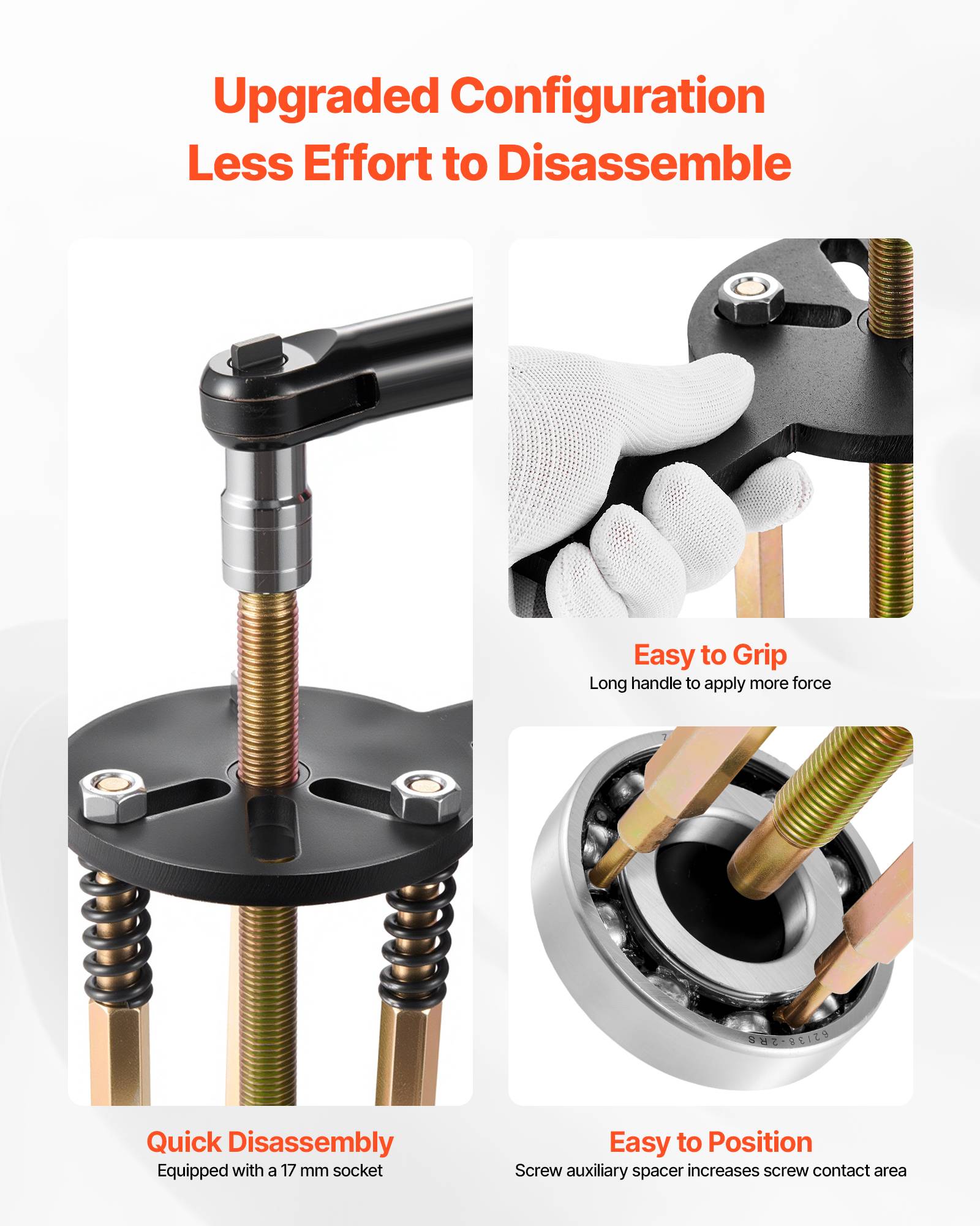 Vevor - VEVOR Kit extracteur de roulements 36 pièces, 3 mâchoires réversibles, pour roulements internes et externes, acier haute résistance, coffret portable. - Image 5