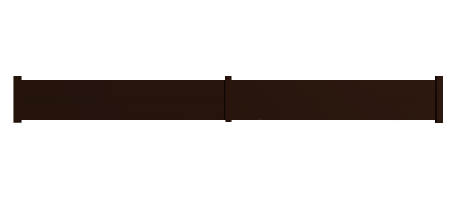Portail Packit - Clôture alu 2 lames modèle plein en kit - 2 éléments dim. L.4154 mm (poteaux compris) X H.460 mm Marron RAL 1247