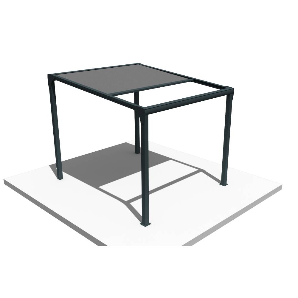 Pergola toile TILA îlot 4,00x3,50m Motorisé à télécommande + manœuvre de secours (Gris Graphite - Gris anthracite) - Alia Productions - Imagen 3