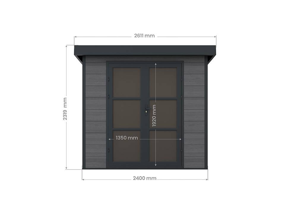 Abri de jardin composite ALMA 5 m² – 2,61 × 2,38 × 2,35 m, porte 148×205 cm - Direct Abris - Imagen 3
