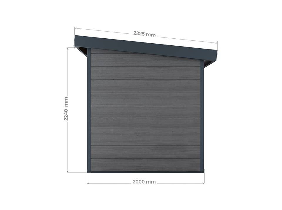 Abri de jardin composite ALMA 5 m² – 2,61 × 2,38 × 2,35 m, porte 148×205 cm - Direct Abris - Imagen 4