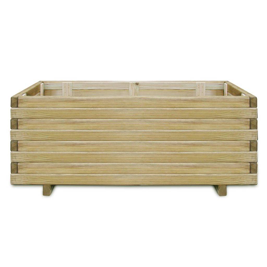 Helloshop26 - Jardinière lit surélevé plantes fleurs jardin rectangulaire 100 x 50 x 40 cm bois - Imagen 2