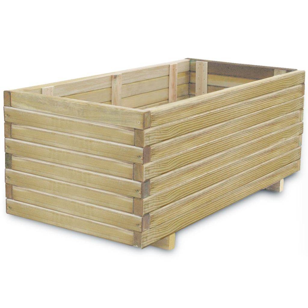 Helloshop26 - Jardinière lit surélevé plantes fleurs jardin rectangulaire 100 x 50 x 40 cm bois - Imagen 1