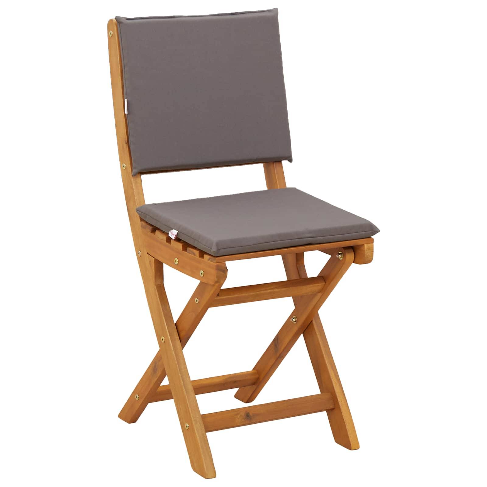 Chaises de bistrot bois d'acacia gris foncé 36 x 46 x 85 cm - PANGIVO - Image 4