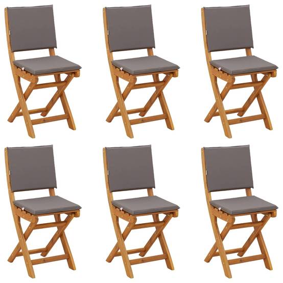 Chaises de bistrot bois d'acacia gris foncé 36 x 46 x 85 cm - PANGIVO - Image 2