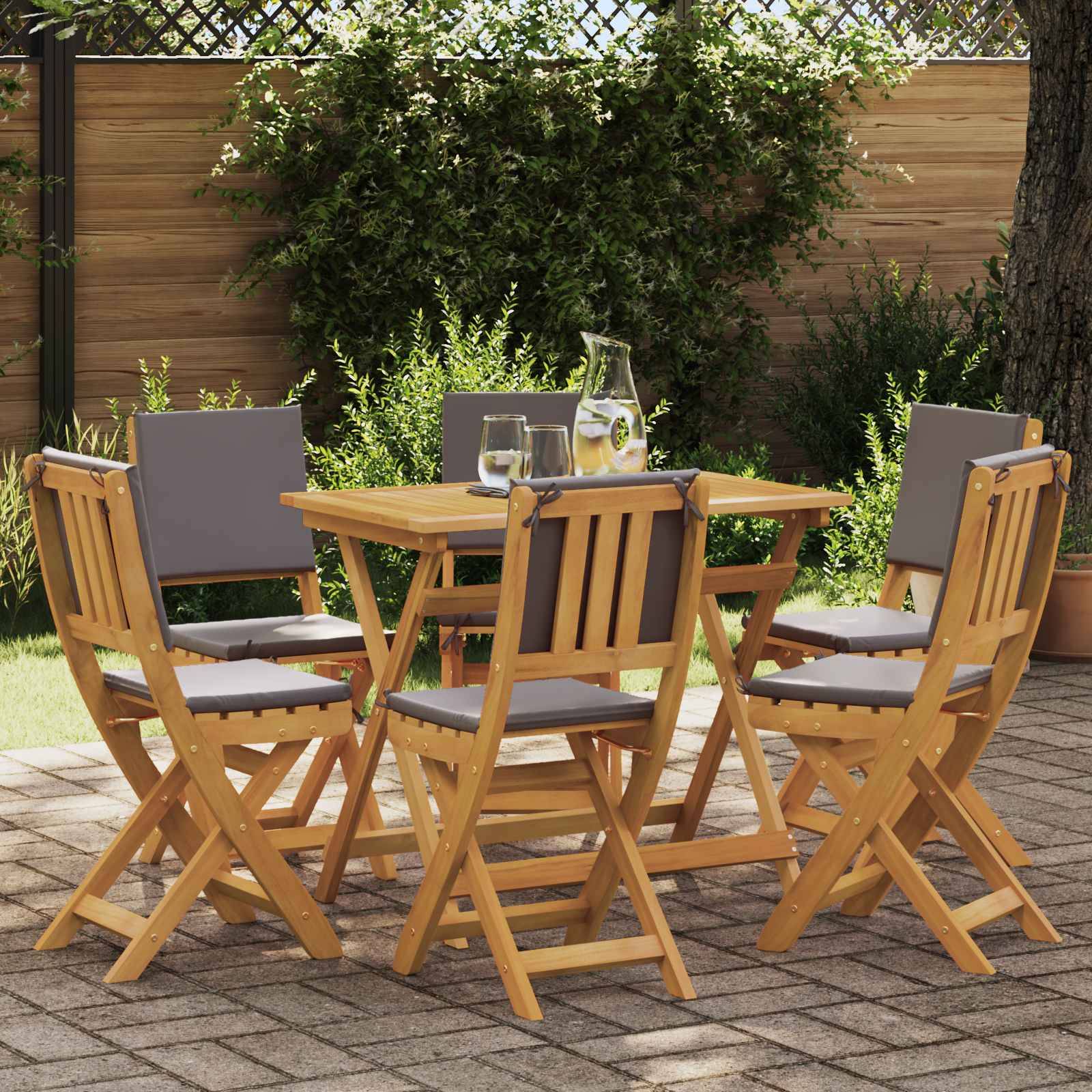 Chaises de bistrot bois d'acacia gris foncé 36 x 46 x 85 cm - PANGIVO - Image 1