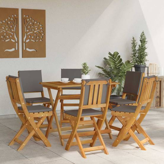 Chaises de bistrot bois d'acacia gris foncé 36 x 46 x 85 cm - PANGIVO - Image 3