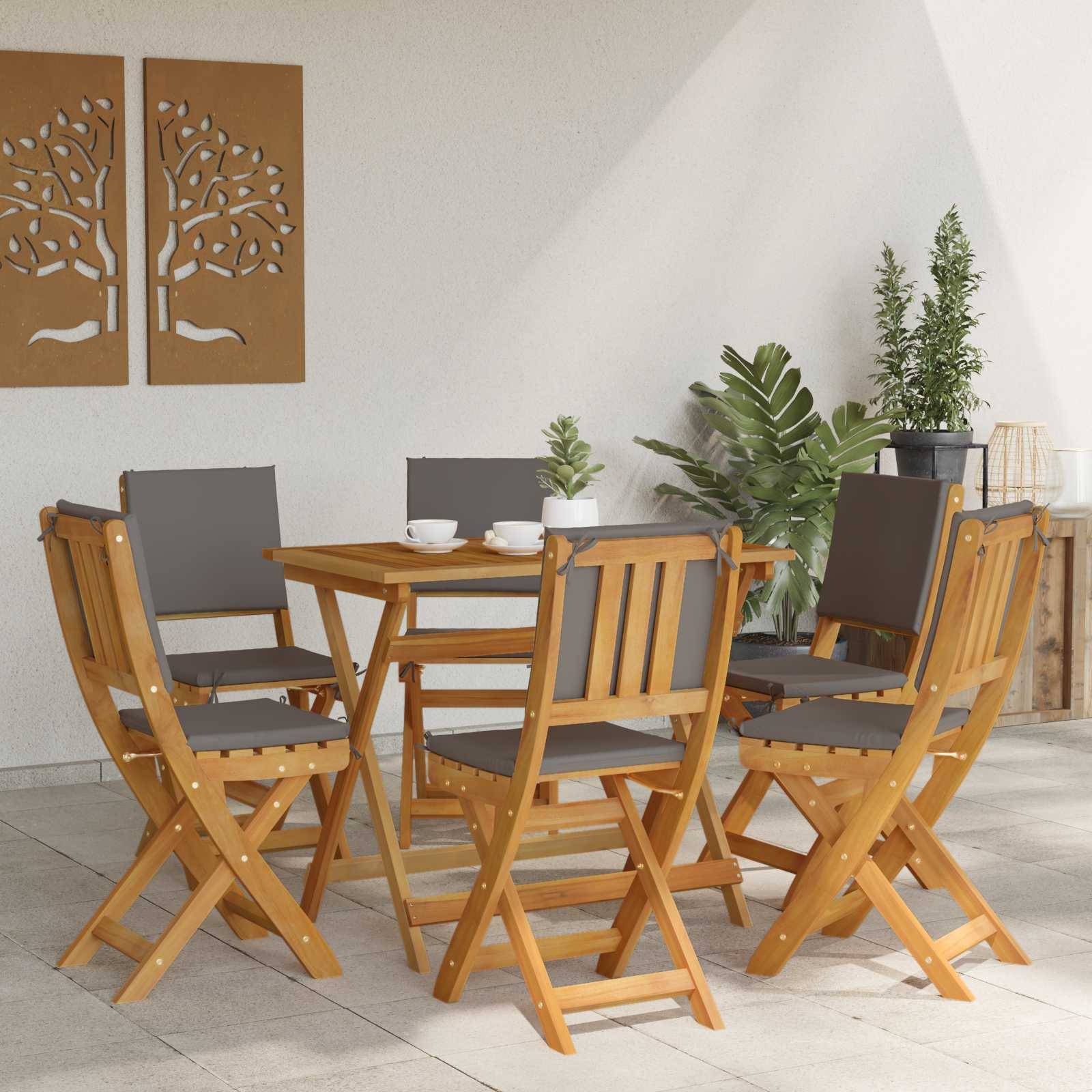 Chaises de bistrot bois d'acacia gris foncé 36 x 46 x 85 cm - PANGIVO - Image 3