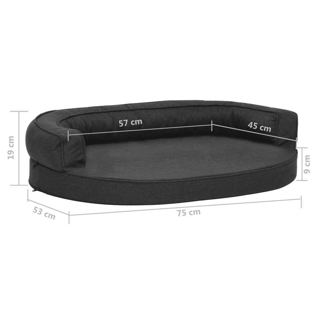 Vidaxl - Matelas de lit ergonomique de chien 75x53 cm Aspect de lin Noir vidaXL 171308 - Imagen 3
