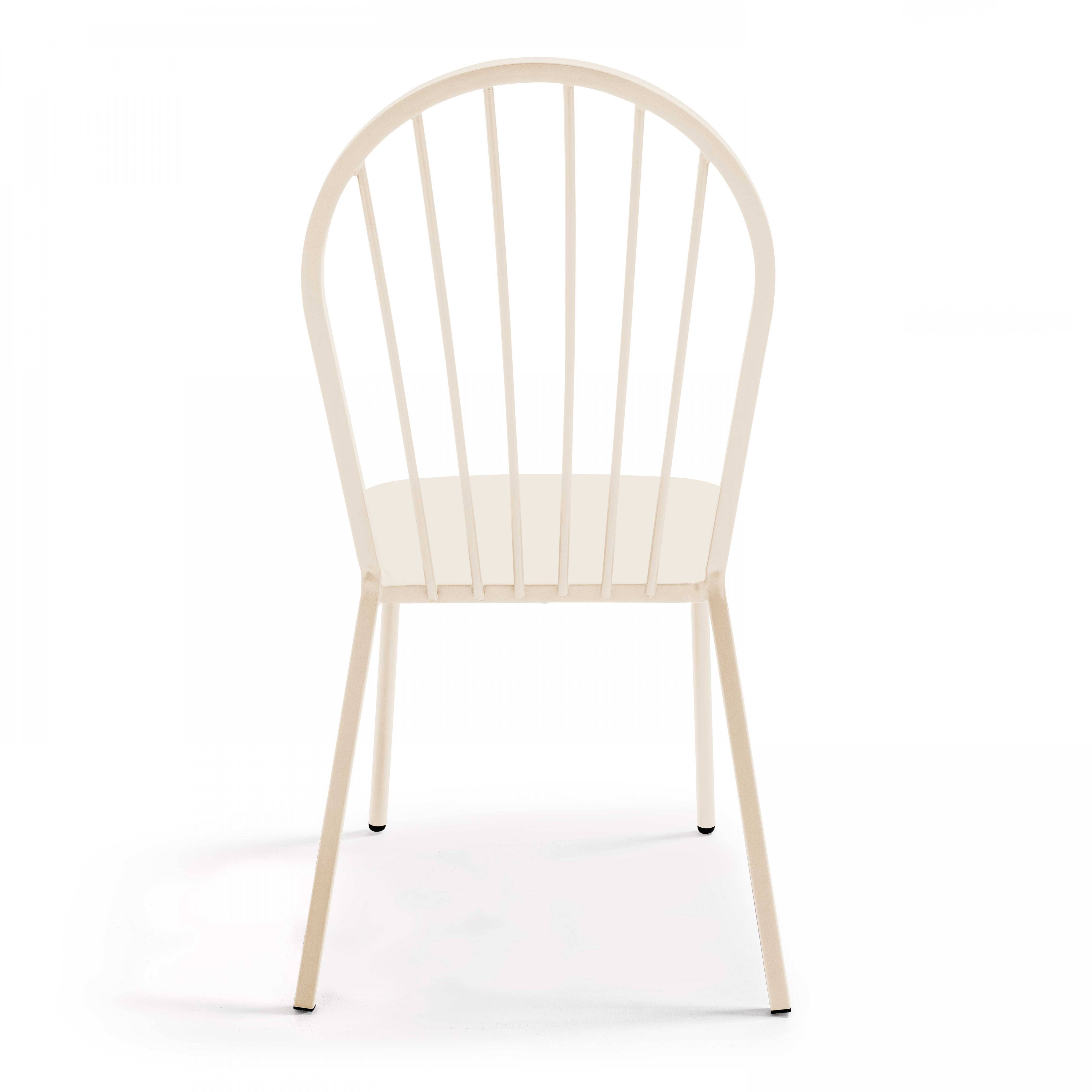 Oviala - Chaise bistrot de jardin en métal ivoire Honfleur - Oviala - Imagen 3