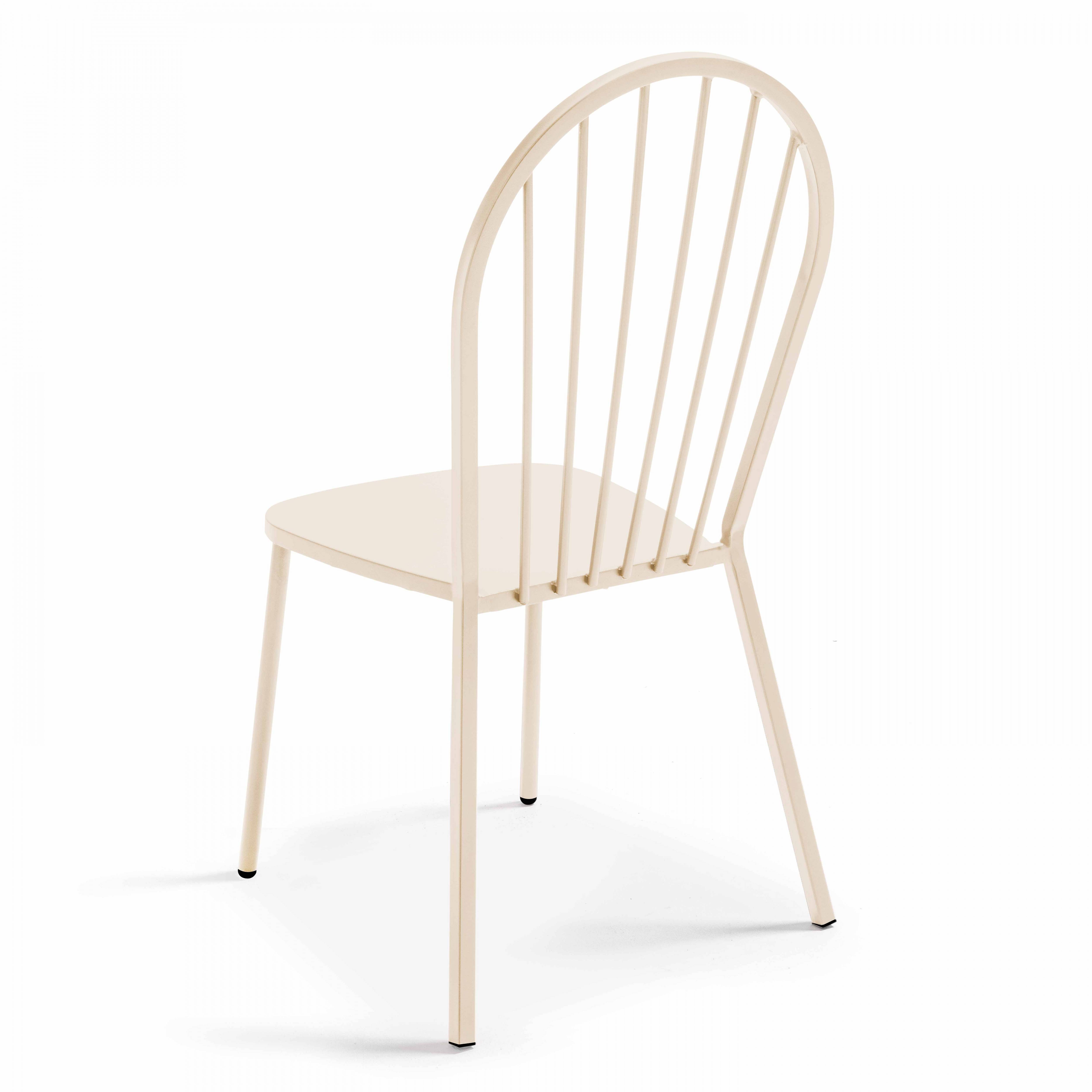 Oviala - Chaise bistrot de jardin en métal ivoire Honfleur - Oviala - Imagen 2