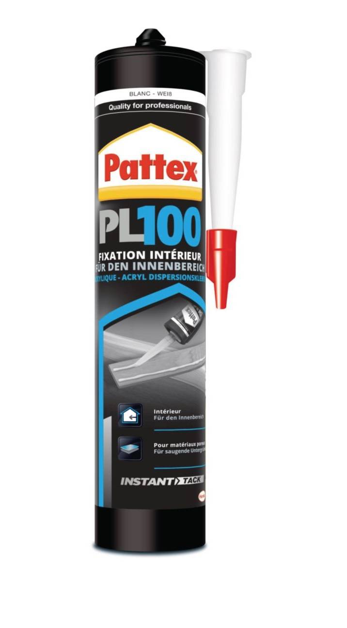 Pattex - Colle fixation PL100 High Tack blanc 380g - PATTEX - 1726674