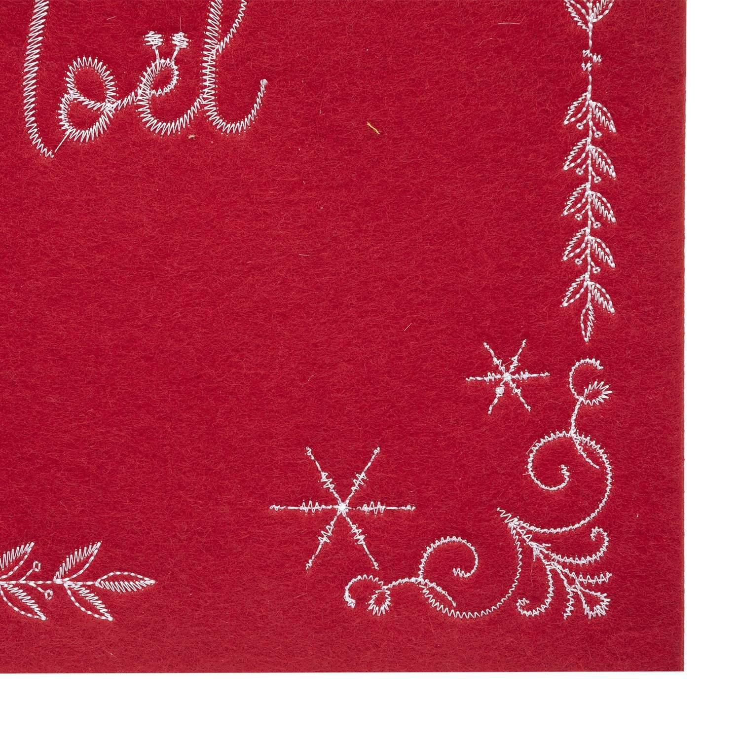 Atmosphera - Lot de 6 sets de table de Noël en feutrine - L. 45 x 30 cm - Rouge - Atmosphera - Imagen 2