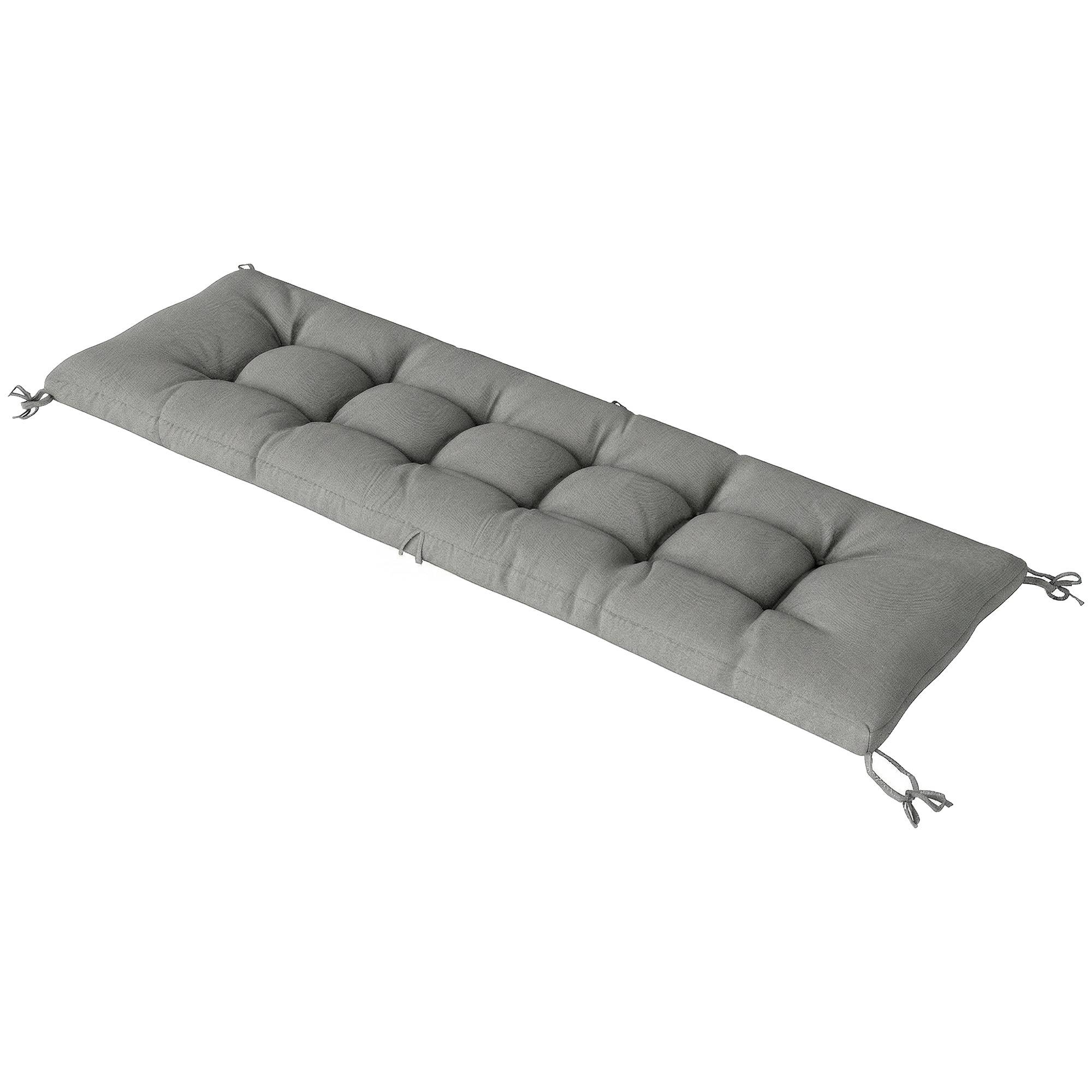 Coussin de palette amovible avec sangles de fixation, compatible avec la plupart des chaises longues, 198 x 65 x 13 cm, gris clair - Image 2