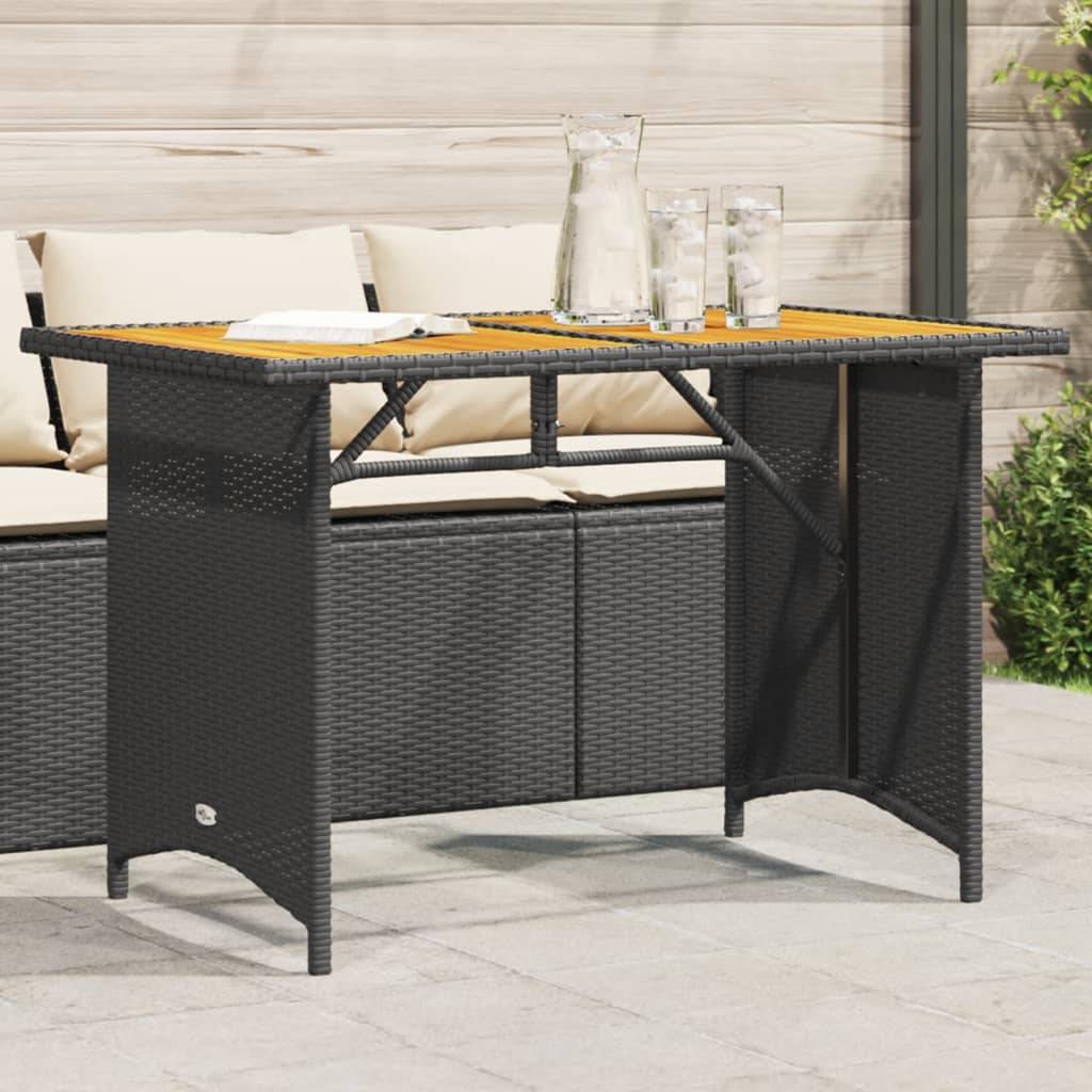 PANGIVO - Table de jardin en poly rotin et bois noir 110 x 68 x 70 cm - PANGIVO - Image 1