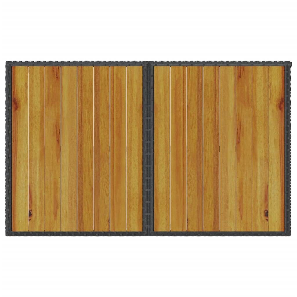 PANGIVO - Table de jardin en poly rotin et bois noir 110 x 68 x 70 cm - PANGIVO - Image 7