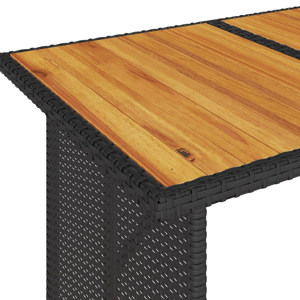 PANGIVO - Table de jardin en poly rotin et bois noir 110 x 68 x 70 cm - PANGIVO - Image 8