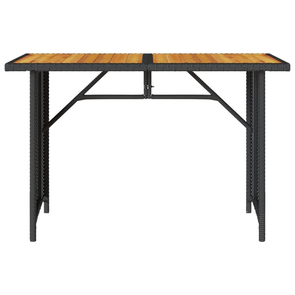 PANGIVO - Table de jardin en poly rotin et bois noir 110 x 68 x 70 cm - PANGIVO - Image 4