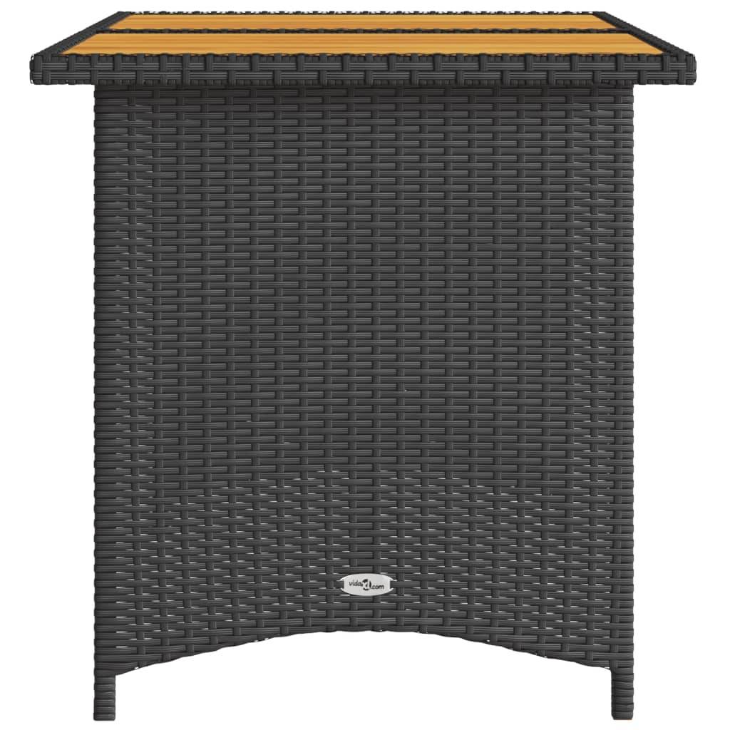 PANGIVO - Table de jardin en poly rotin et bois noir 110 x 68 x 70 cm - PANGIVO - Image 5