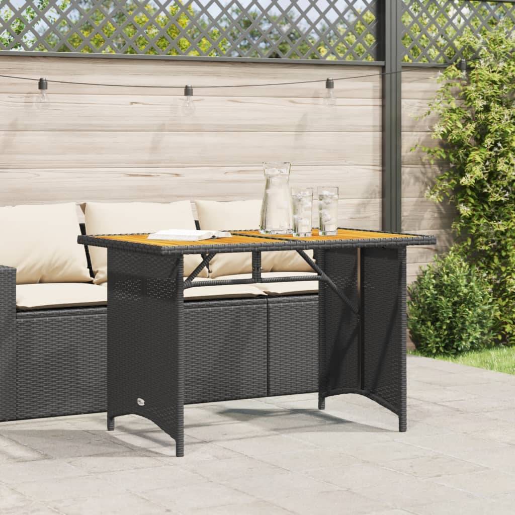 PANGIVO - Table de jardin en poly rotin et bois noir 110 x 68 x 70 cm - PANGIVO - Image 3