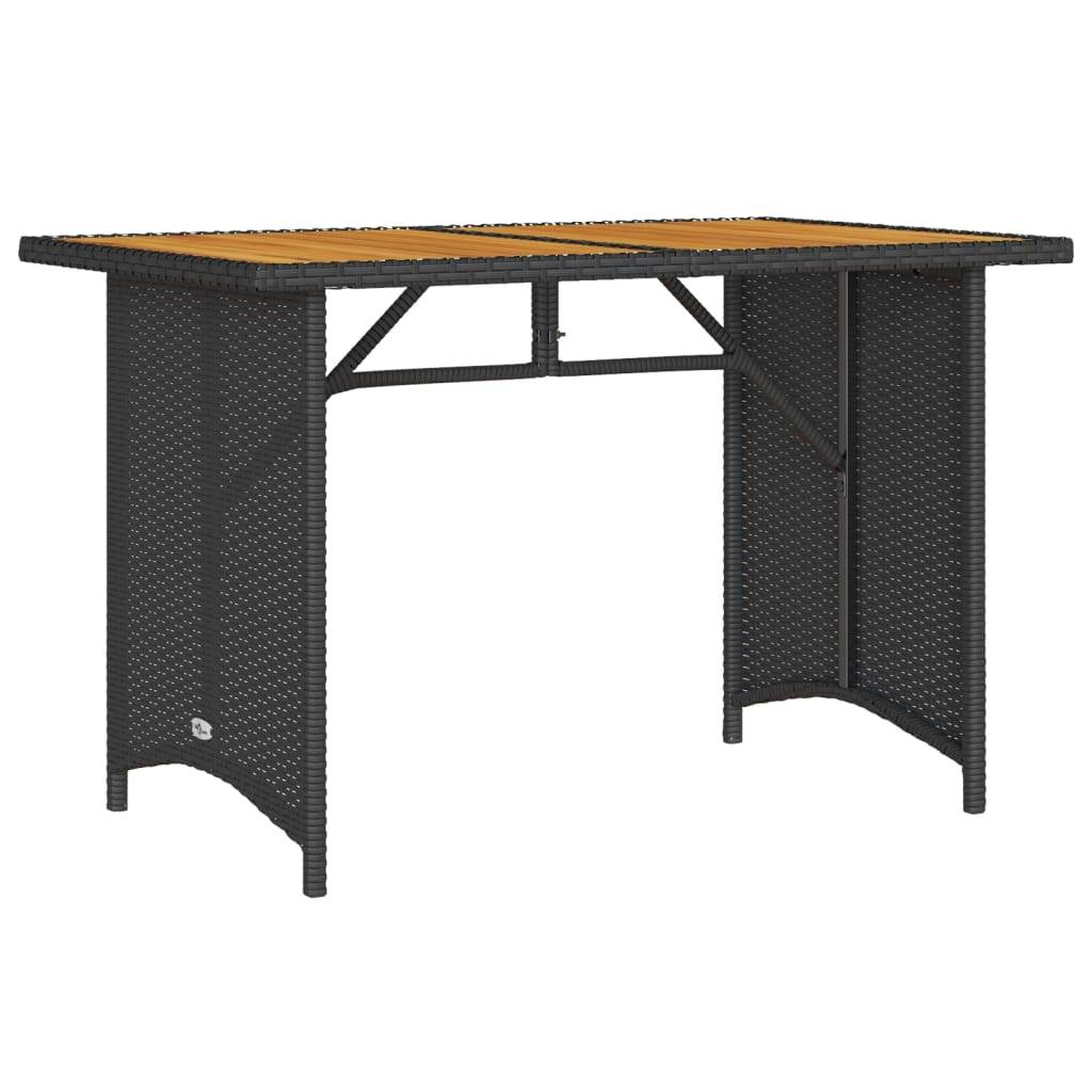 PANGIVO - Table de jardin en poly rotin et bois noir 110 x 68 x 70 cm - PANGIVO - Image 2