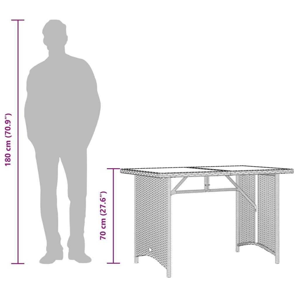 PANGIVO - Table de jardin en poly rotin et bois noir 110 x 68 x 70 cm - PANGIVO - Image 10