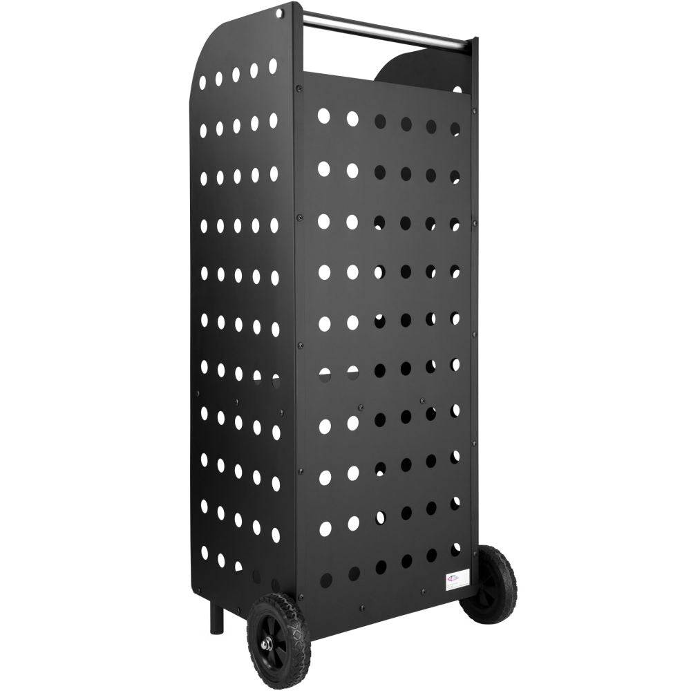 Helloshop26 - Porte bûches en acier avec grandes roues en plastique et poignée en acier inoxydable 53,5 x 41 x 112 cm noir - Imagen 2