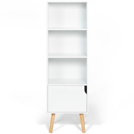 Bibliothèque étagère de rangement colonne EMMIE scandinave blanc - Image 3