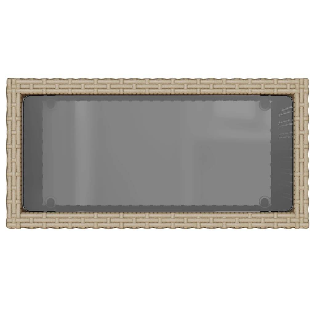 ComfortXL - Petite Console d'Extérieur Beige en Poly Rotin avec Dessus en Verre, 58x27.5cm – ComfortXL Outdoor Living - Image 8