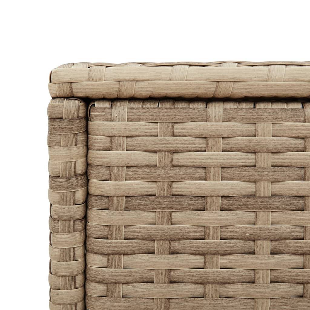 ComfortXL - Petite Console d'Extérieur Beige en Poly Rotin avec Dessus en Verre, 58x27.5cm – ComfortXL Outdoor Living - Image 9