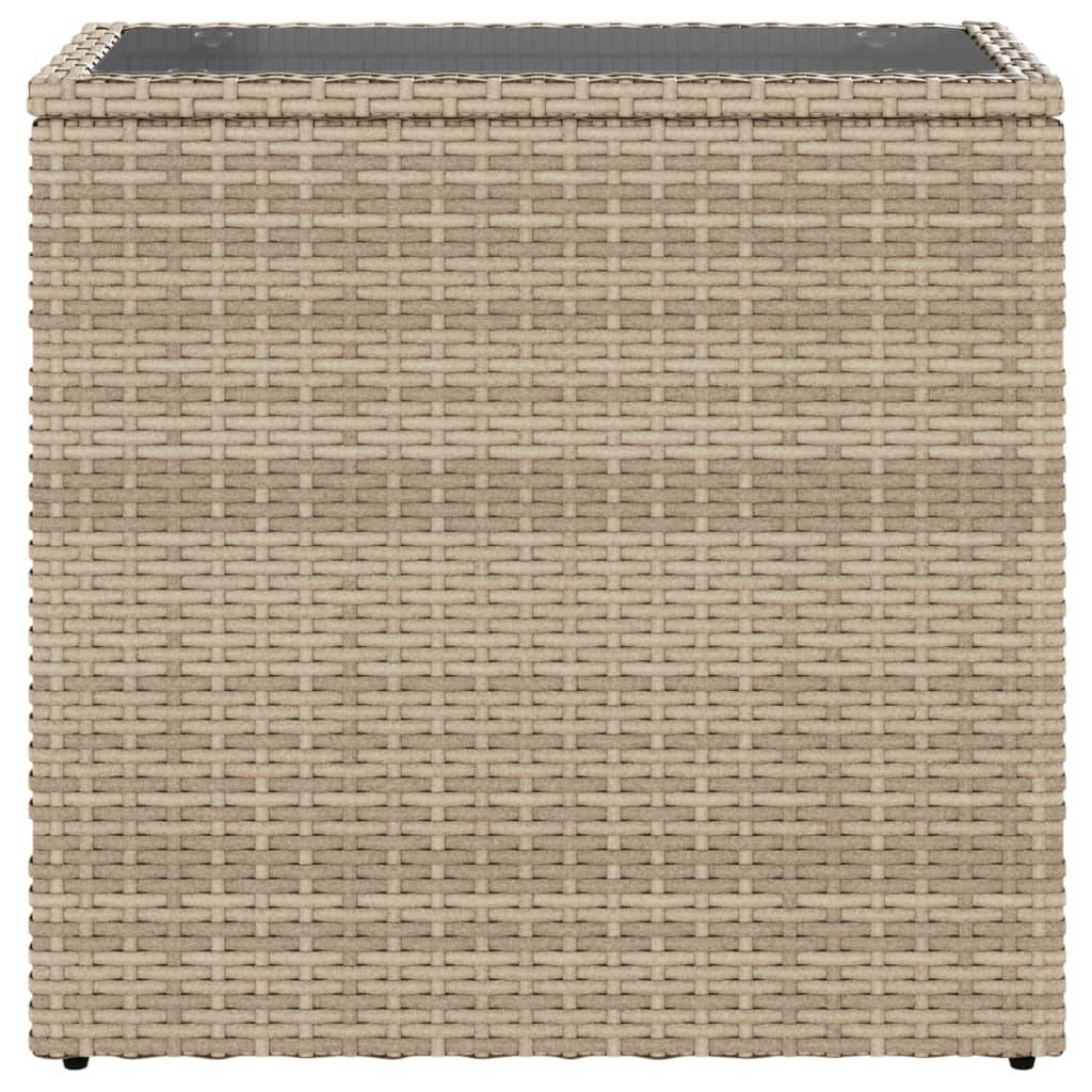 ComfortXL - Petite Console d'Extérieur Beige en Poly Rotin avec Dessus en Verre, 58x27.5cm – ComfortXL Outdoor Living - Image 5