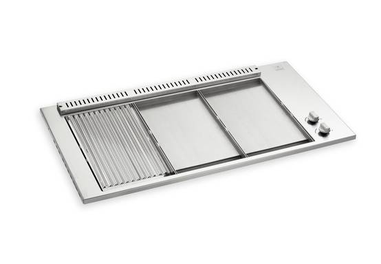 Plancha Planet - BBQ OASI 80 Grill 1/3 - Plancha 2/3 - Encastrable + couvercle - Image 1