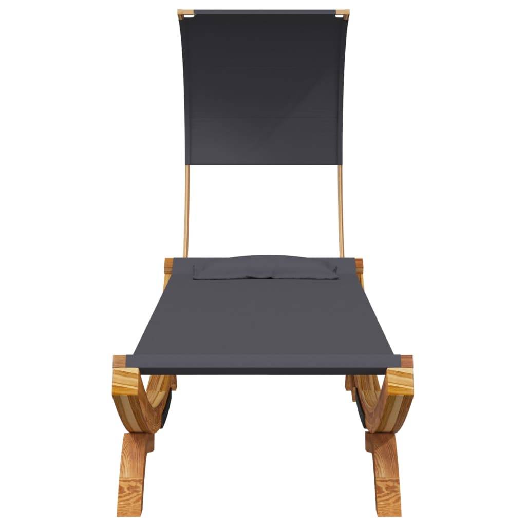Vidaxl - Lit repos et auvent 100x200x126 cm Bois courbé Anthracite vidaXL 313946 - Imagen 4