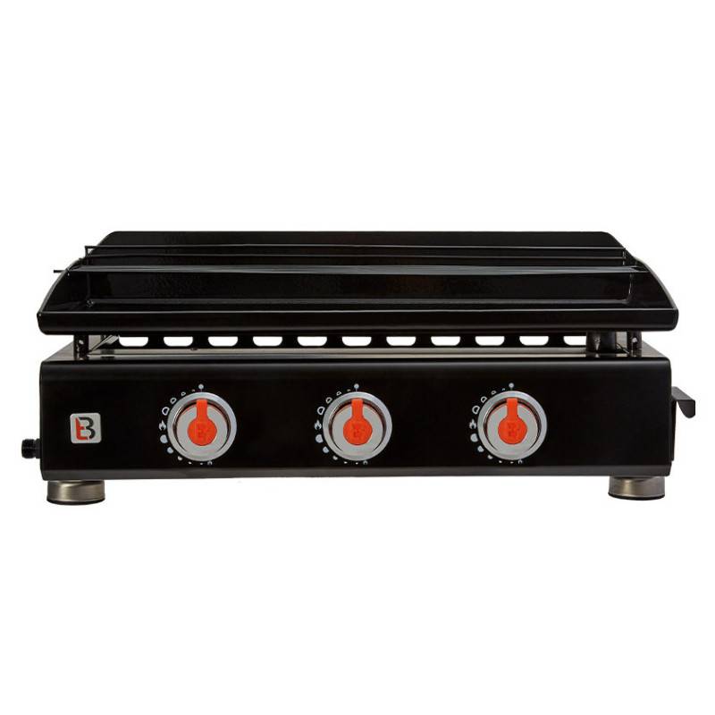 Brasero - Plancha au gaz Silvia IIG -  BRASERO - 3 brûleurs -  Surface cuisson 64 x 34 cm - Plaque acier émaillée - Noir + Housse OFFERTE - Imagen 2