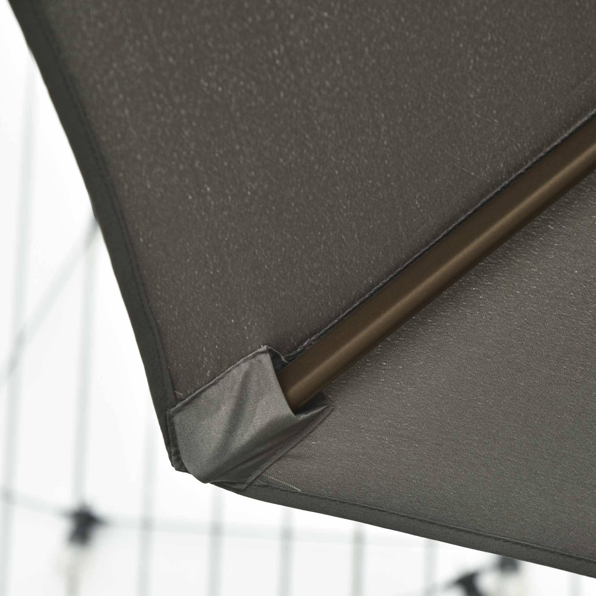 Parasol de jardin à manivelle et 8 baleines avec angle réglable, Ø2,95x2,5 m, gris - Image 10