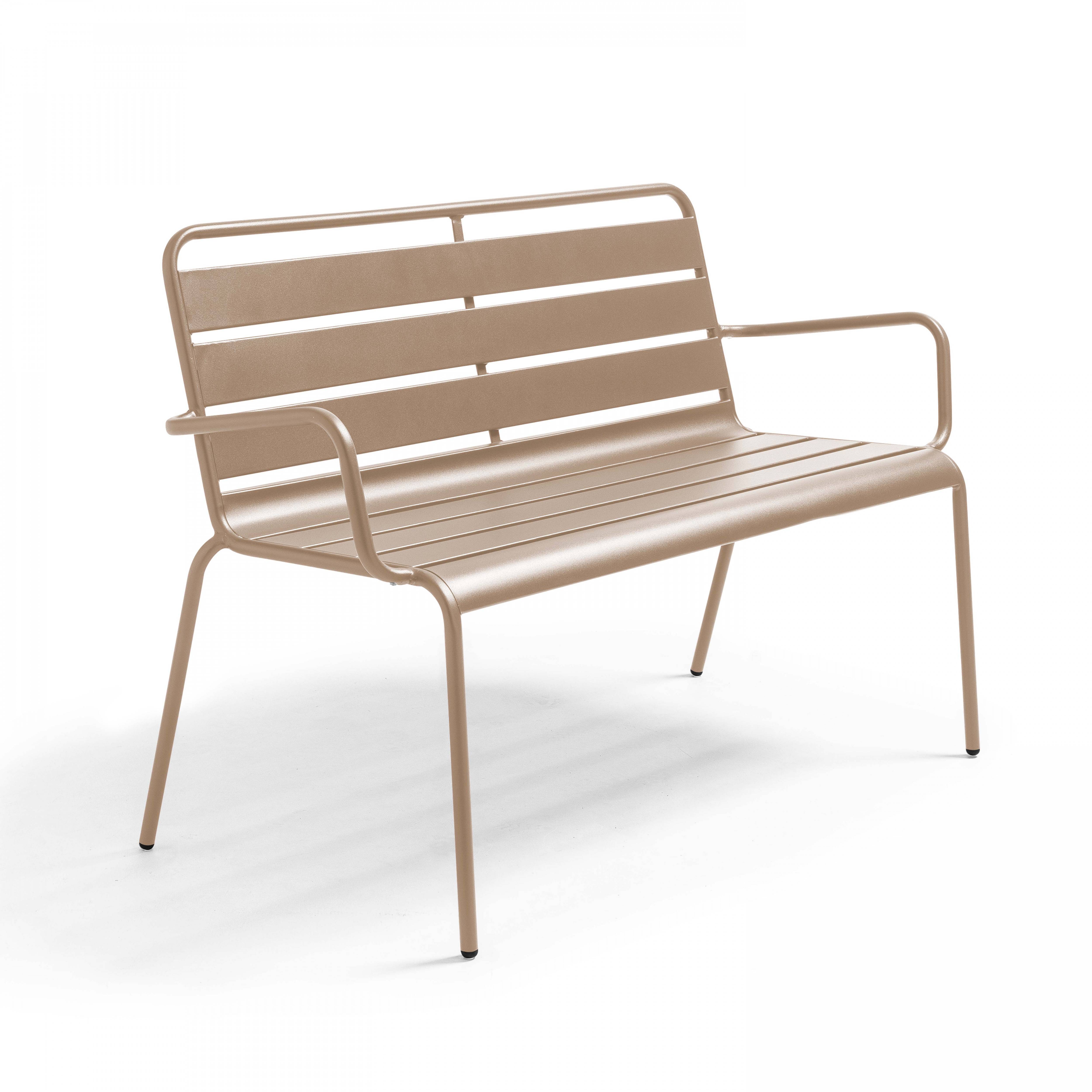 Oviala - Banc de jardin en métal taupe Palavas - Oviala - Imagen 1