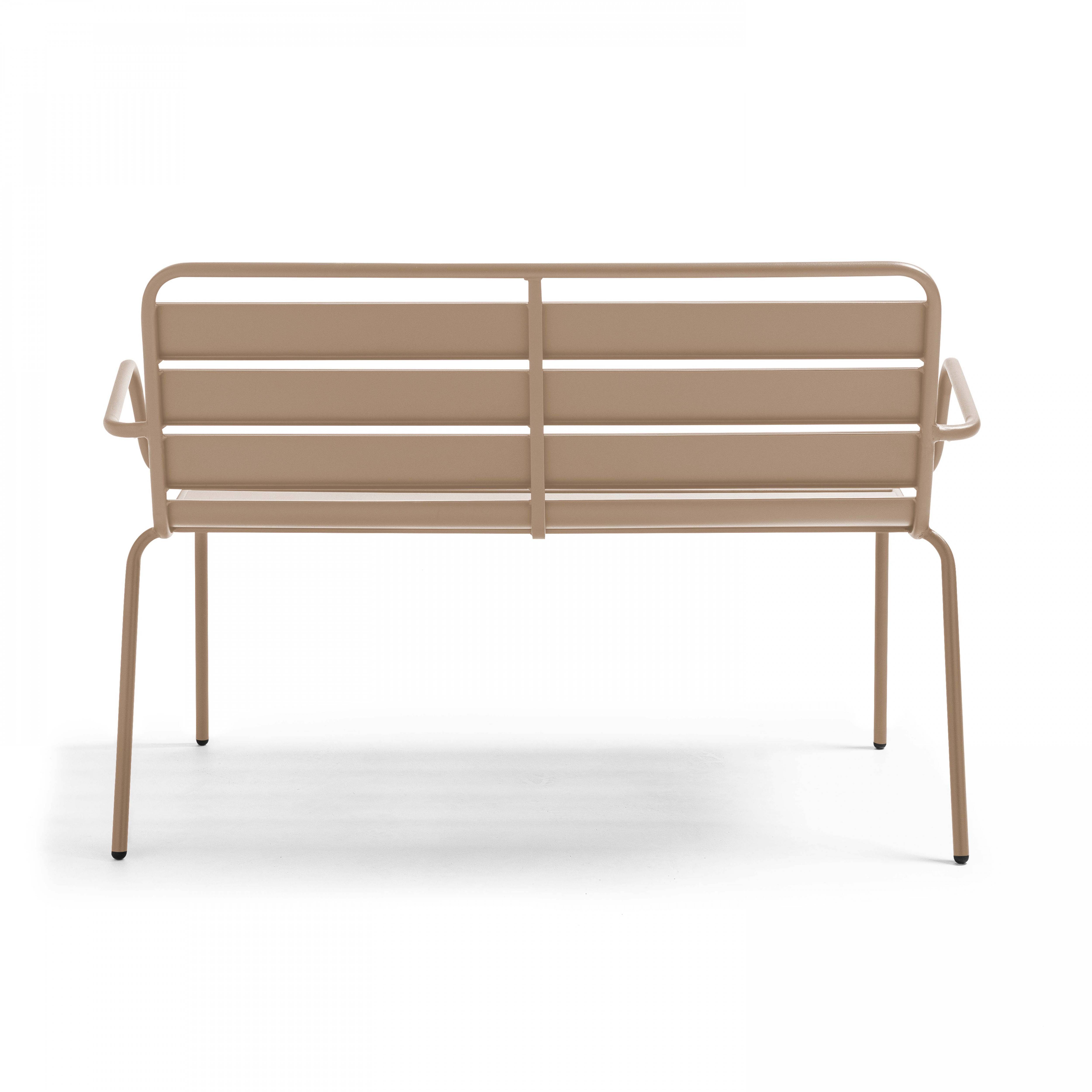 Oviala - Banc de jardin en métal taupe Palavas - Oviala - Imagen 3