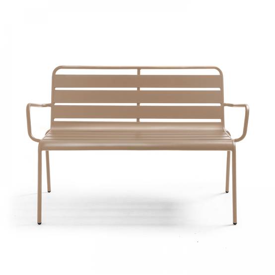 Oviala - Banc de jardin en métal taupe Palavas - Oviala - Imagen 2