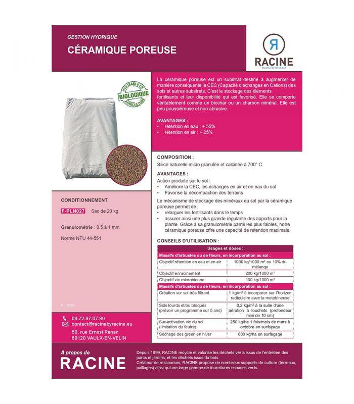 Silice micro-granulée pour drainage naturel 20kg RACINE F-PLN027 - Image 2